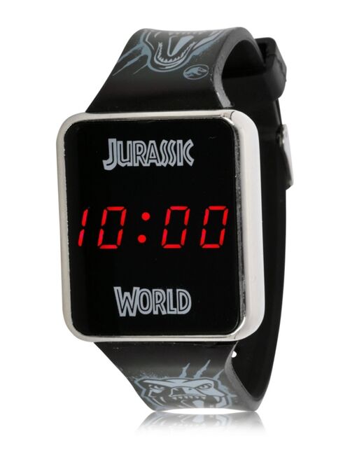 Accutime Jurassic Park Kid's Touch LED Screen Black Silicone Strap Watch, 36mm x 33 mm