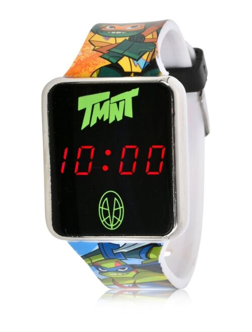 Accutime Teenage Mutant Ninja Turtles Kid's Touch Screen Black Silicone Strap LED Watch, 36mm x 33 mm