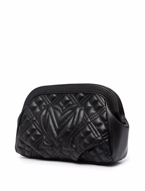 Love Moschino logo-letter quilted clutch bag