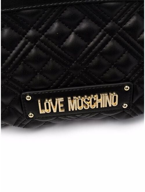 Love Moschino logo-letter quilted clutch bag