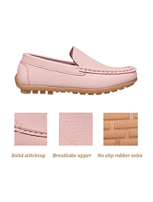 coXist Kids Toddlers Boys Girls Leather Slip On Loafers Moccasin Boat Dress Shoes