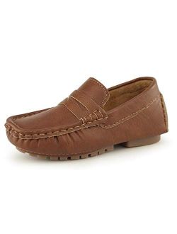 Hawkwell Kids Casual Penny Loafer Moccasin Dress Driver Shoes(Toddler/Little Kid)