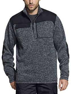 Men's Thermal Fleece Half Zip Pullover, Winter Outdoor Warm Sweater, Lightweight Long Sleeve Sweatshirt