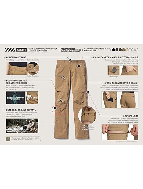 CQR Women's Convertible Hiking Pants, Lightweight Stretch Quick Dry Zip Off Pants, Outdoor Trekking Fishing Safari Pants