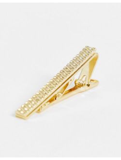 beveled tie bar in gold tone