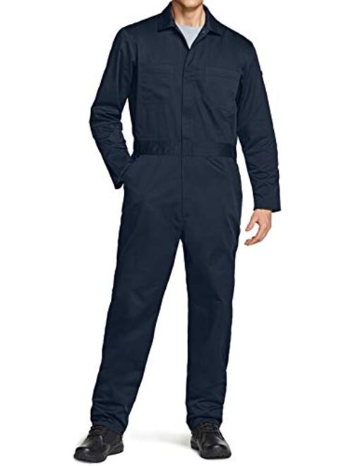 Action Back Jumpsuit with Multi Pockets Twill Stain & Wrinkle Resistant Work Coverall CQR Men's Long Sleeve Zip-Front Coverall 