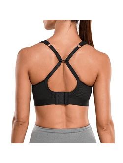 IHHCOXK High Impact Sport Bra for Women Full Support Wireless Bras Racerback Workout Yoga Athletic Bra Adjustable Straps