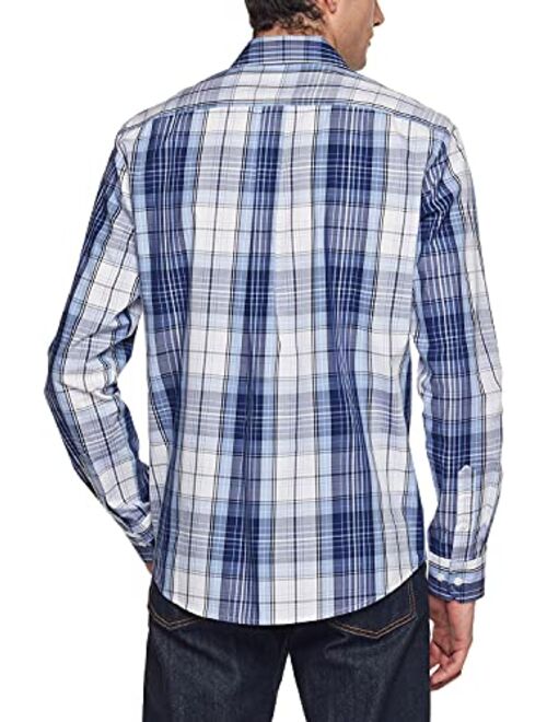 CQR Men's Regular Fit Long Sleeve Shirts, 100% Cotton Button-Up Casual Poplin Shirt