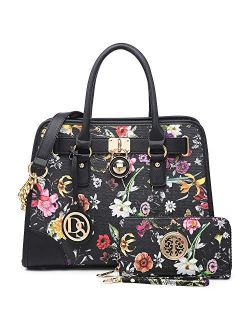 Women Handbags Top Handle Satchel Purse Shoulder Bag Hobo Bag Work Bag Set 2pcs