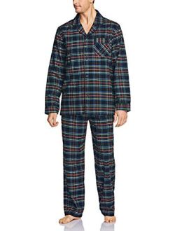 Men's 100% Cotton Plaid Flannel Pajama Set, Brushed Soft Lounge & Sleep PJ Top & Bottom with Pockets