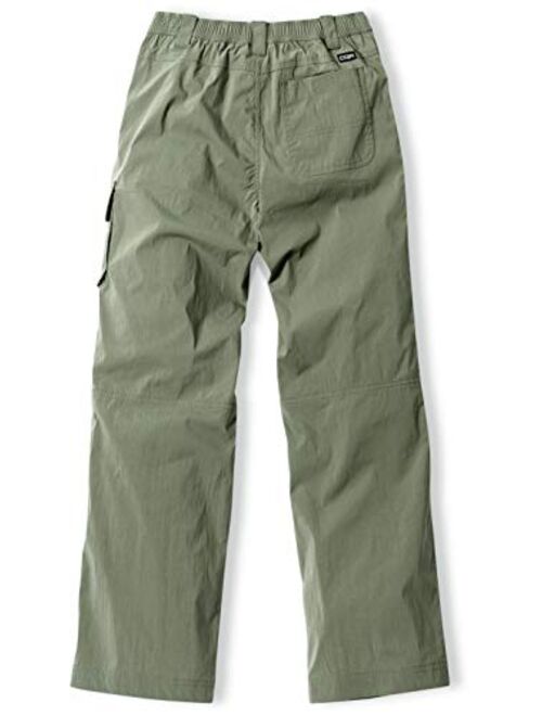 CQR Kids Youth Hiking Cargo Pants, Outdoor Camping Pants, UPF 50+ Quick Dry Regular Pants