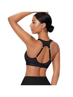 CYDREAM Women High Impact Sports Bra Racerback Running Bras Wireless Adjustable Straps Hook Quick Dry Max Support