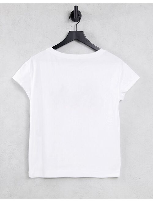 Love Moschino love logo T-shirt in white