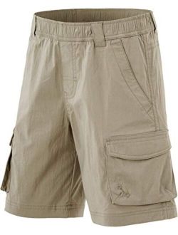 Kids Youth Pull on Cargo Shorts, Outdoor Camping Hiking Shorts, Lightweight Elastic Waist Athletic Short with Pockets
