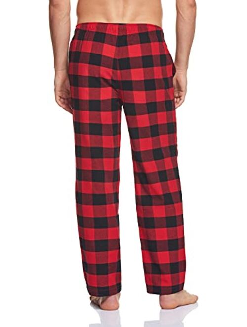 CQR Men's 100% Cotton Plaid Flannel Pajama Pants, Brushed Soft Lounge & Sleep PJ Bottoms with Pockets