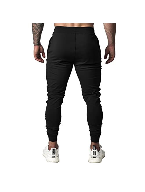 Leapruntor Men's Solid Tapered Slim Fit Sweatpants  Joggers