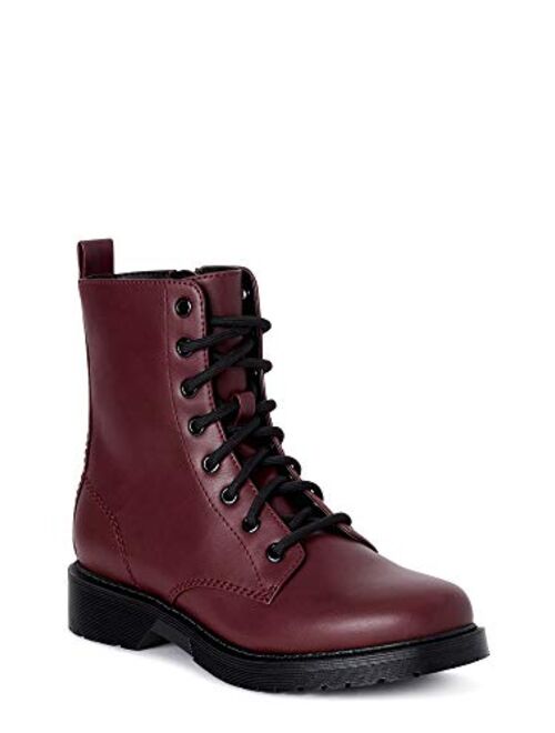 Time and Tru Women's Lace Up Lug Combat Boot