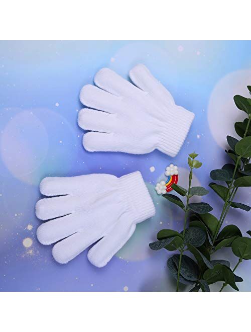 Cooraby Kids Gloves Thick Winter Knitted Gloves Stretchy Full Fingers Gloves Mitten for Boys and Girls
