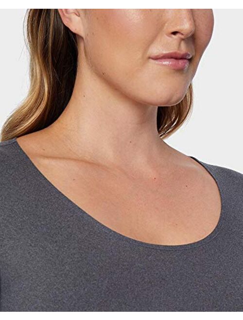 32 DEGREES Heat Womens Lightweight Thermal Baselayer Long Sleeve Scoop Top, Eggplant