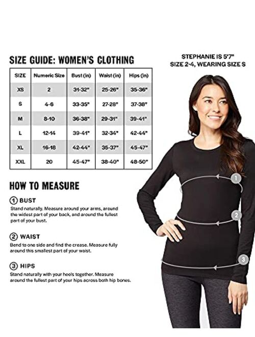 32 DEGREES Women’s Ultra Soft Thermal Midweight Baselayer Turtleneck Long Sleeve Top