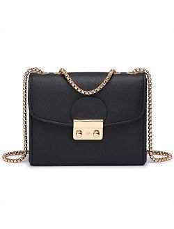 Women's Push Lock Evening Bags Wedding Purses Cocktail Prom Handbags Party Clutch Crossbody bag with Chain Strap