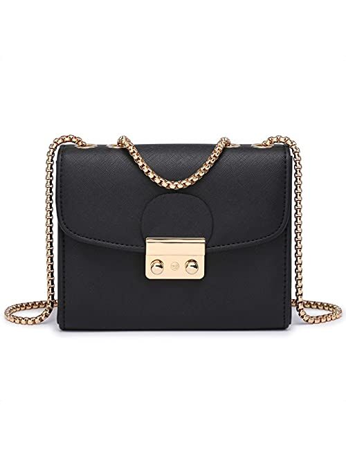 DASEIN Women's Push Lock Evening Bags Wedding Purses Cocktail Prom Handbags Party Clutch Crossbody bag with Chain Strap
