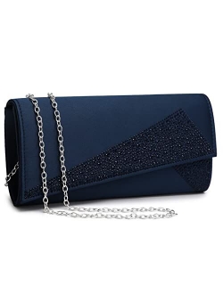 Womens Plain Faux Suede Clutch Bag Metallic Frame Classic Night Out Party 