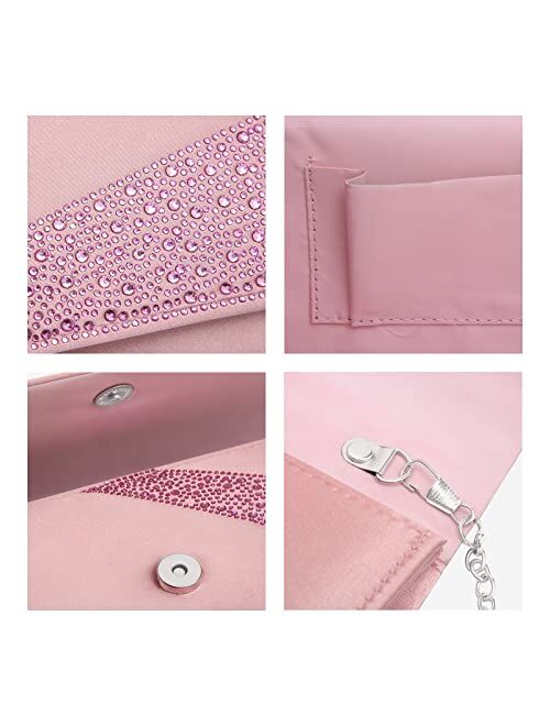 DASEIN Women Rhinestone Evening Clutch Bags Formal Party Clutches Wedding Purses Cocktail Prom Clutches