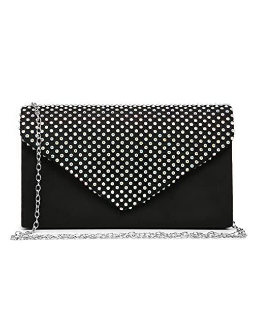 DASEIN Women Rhinestone Evening Clutch Bag Wedding Purse Cocktail Prom Party Clutch