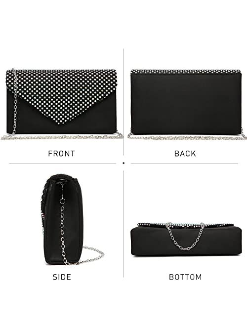 DASEIN Women Rhinestone Evening Clutch Bag Wedding Purse Cocktail Prom Party Clutch