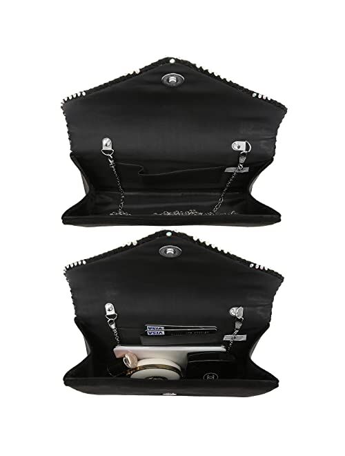 DASEIN Women Rhinestone Evening Clutch Bag Wedding Purse Cocktail Prom Party Clutch