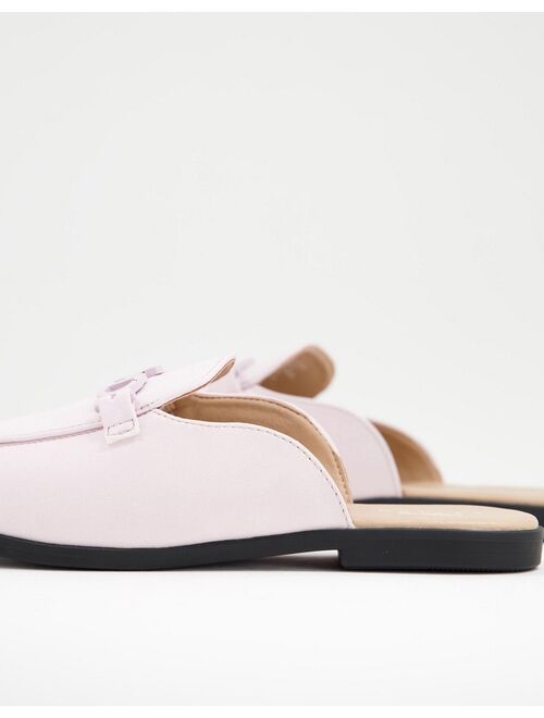 Asos Design backless mule loafer in lilac faux leather with snaffle