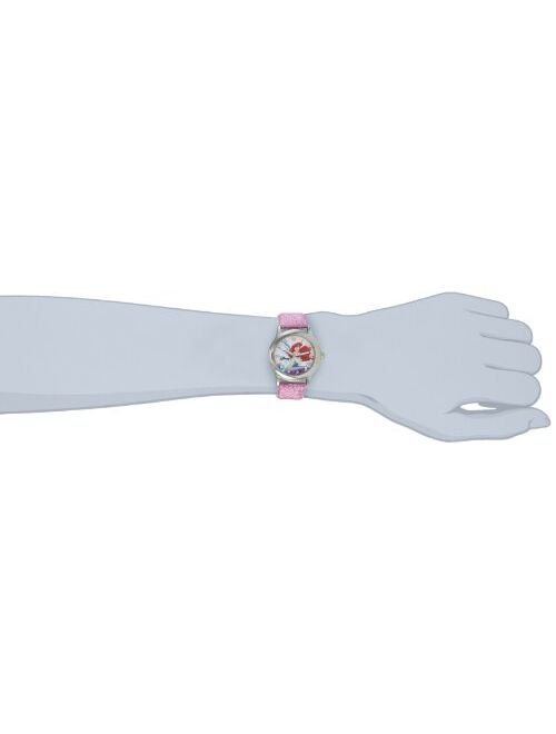 Disney Kids' W000955 Tween Ariel Stainless Steel Watch with Glitter Strap