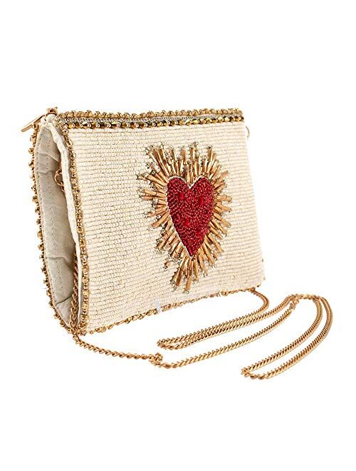 Mary Frances Women's Heart Burst Beaded Crossbody Phone Bag