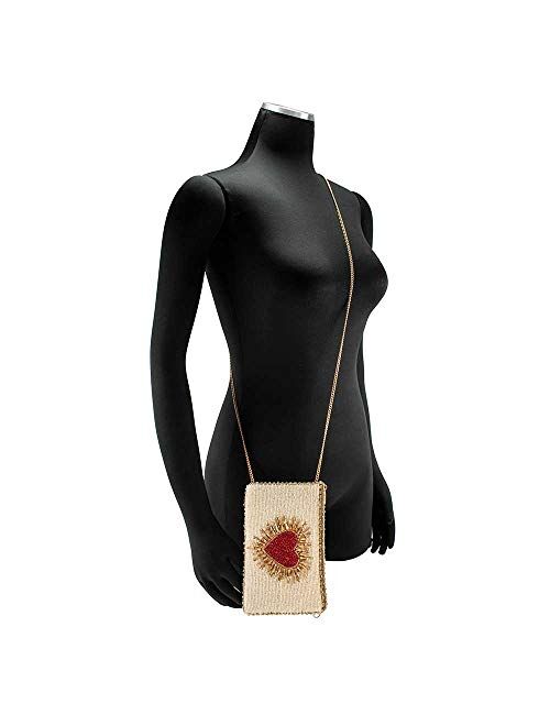 Mary Frances Women's Heart Burst Beaded Crossbody Phone Bag