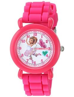 Girls Fancy Nancy Analog-Quartz Watch with Silicone Strap, Pink, 13.8 (Model: WDS000594)