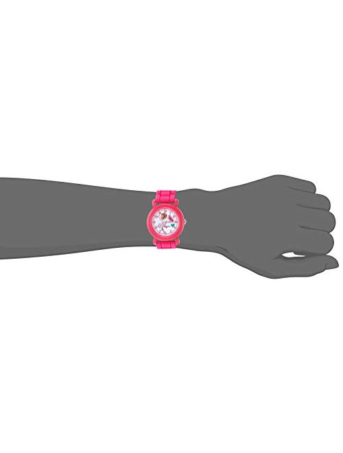 Disney Girls Fancy Nancy Analog-Quartz Watch with Silicone Strap, Pink, 13.8 (Model: WDS000594)