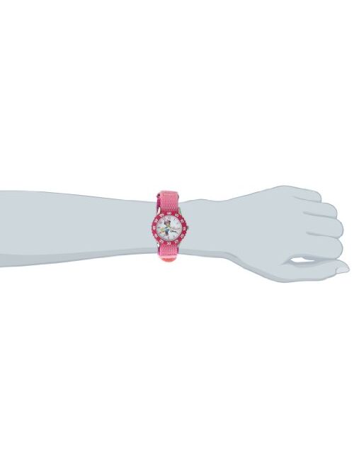 Disney Kids' W000024 Minnie Mouse Time Teacher Stainless Steel Watch with Pink Nylon Band