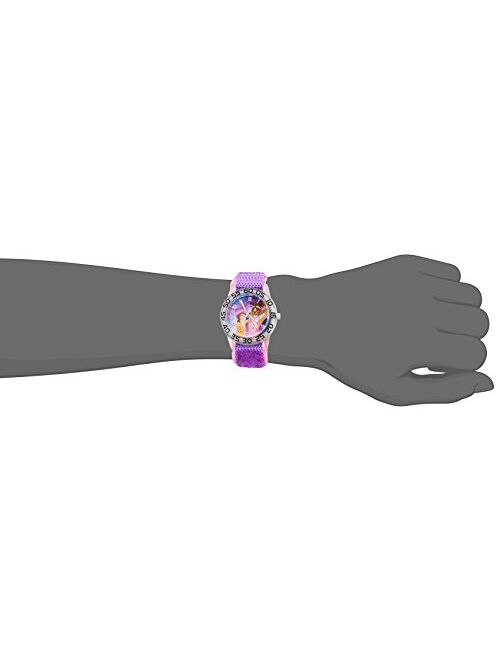 Disney Girl's 'Belle' Quartz Plastic and Nylon Watch, Color:Purple (Model: W002929)