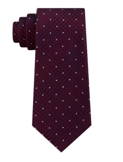 Men's Dotted Glen-Check Silk Tie