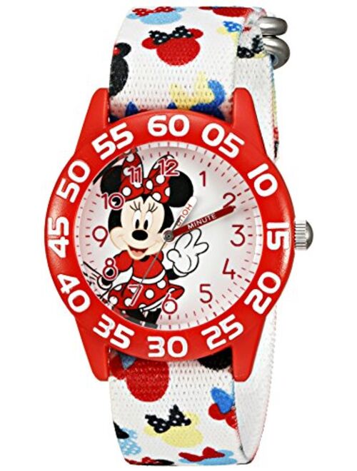 Disney Kids' W002374 Minnie Mouse Time Teacher Watch with Multicolor Band