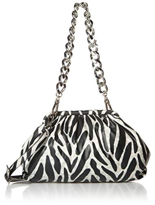 Steve Madden Revive Clutch Shoulder Bag, White/Black