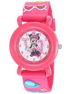 Girls Minnie Mouse Analog-Quartz Watch with Plastic Strap, Pink, 16 (Model: WDS000388)