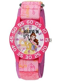 Girl's 'Belle' Quartz Plastic and Nylon Watch, Color:Pink (Model: W002930)