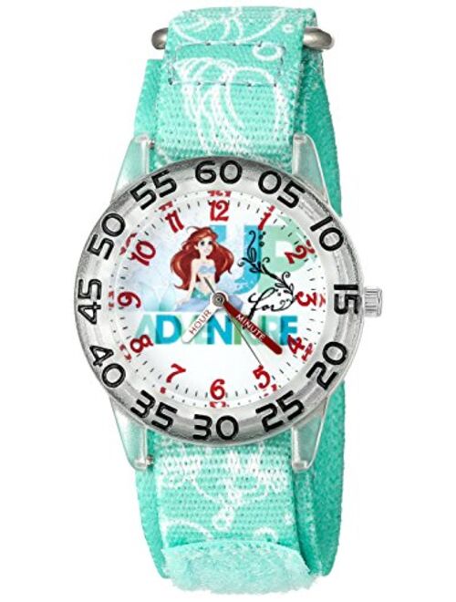 Disney Girl's 'Ariel' Quartz Plastic and Nylon Watch, Color:Green (Model: W002902)