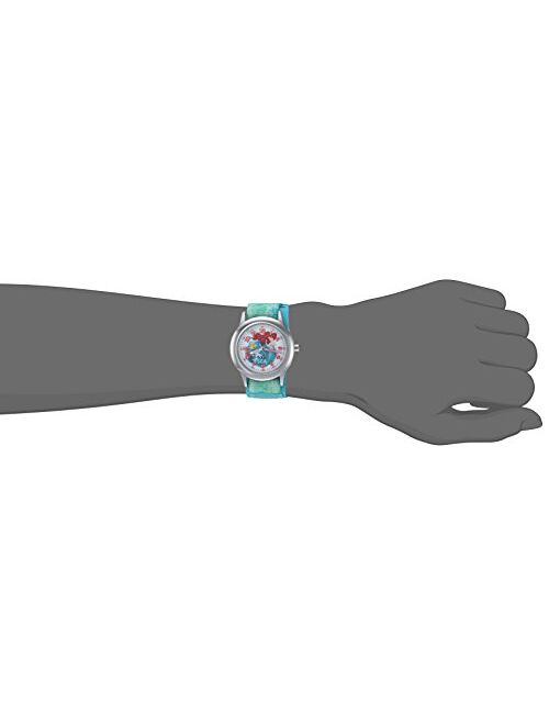 DISNEY Girls Princess Ariel Stainless Steel Analog-Quartz Watch with Nylon Strap, Green, 20 (Model: WDS000203)