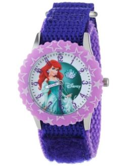 Kids' W000866 "Ariel Time Teacher" Stainless Steel Watch with Purple Nylon Band