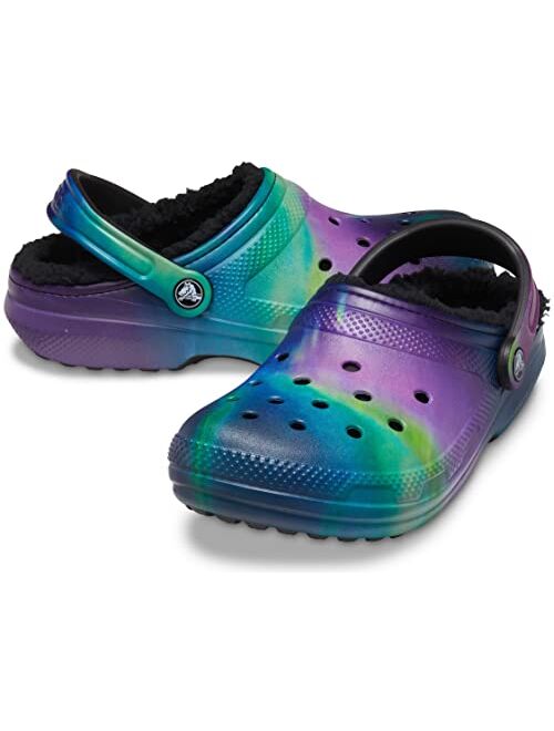 Crocs unisex-adult Men's and Women's Classic Tie Dye Lined Clog | Fuzzy Slippers