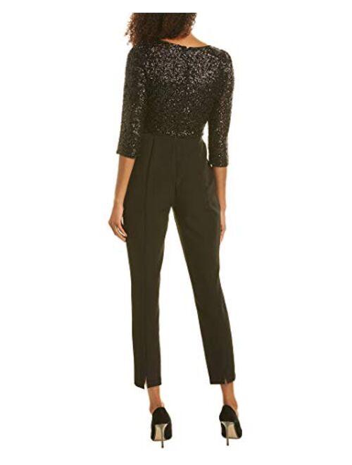 Adrianna Papell Women's Crepe and Sequin Jumpsuit
