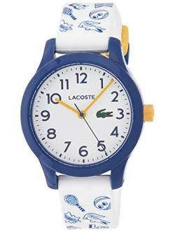 Kids' TR90 Quartz Watch with Rubber Strap, White, 14 (Model: 2030011)